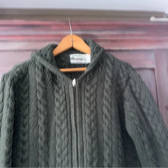 Aran Crafts Forest Green Knit Sweater - Picture 2 of 6